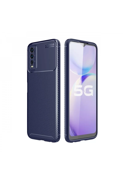 Vivo Y11S Kılıf Auto Focus Karbon Kapak - Lacivert