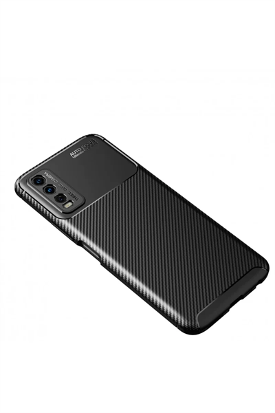 Vivo Y11S Kılıf Auto Focus Karbon Kapak - Siyah