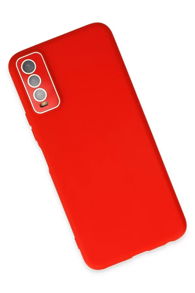 Vivo Y11S Kılıf Lansman Glass Kapak - Kırmızı