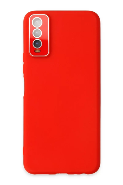 Vivo Y11S Kılıf Lansman Glass Kapak - Kırmızı