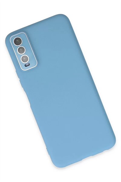 Vivo Y11S Kılıf Lansman Glass Kapak - Mavi