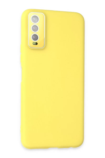 Vivo Y11S Kılıf Lansman Glass Kapak - Sarı