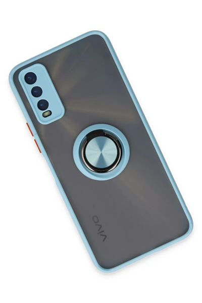 Vivo Y11S Kılıf Montreal Yüzüklü Silikon Kapak - Buz Mavi