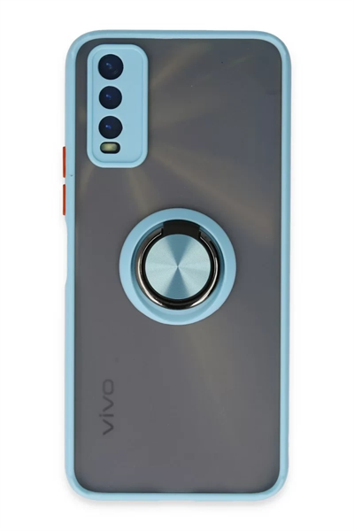 Vivo Y11S Kılıf Montreal Yüzüklü Silikon Kapak - Buz Mavi