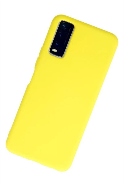 Vivo Y11S Kılıf Nano içi Kadife Silikon - Sarı