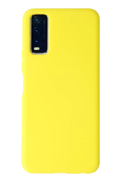 Vivo Y11S Kılıf Nano içi Kadife Silikon - Sarı