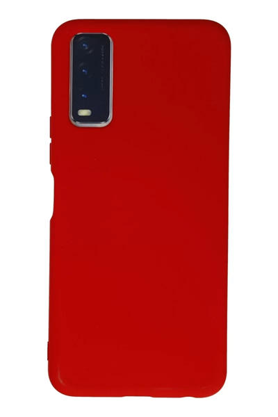 Vivo Y11S Kılıf Nano içi Kadife Silikon - Kırmızı