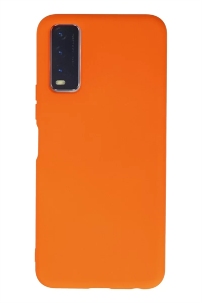 Vivo Y11S Kılıf Nano içi Kadife Silikon - Turuncu