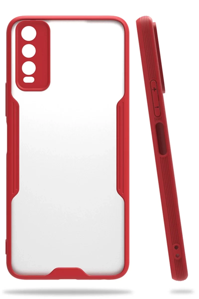 Vivo Y11S Kılıf Platin Silikon - Kırmızı