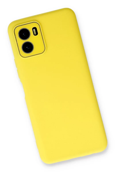 Vivo Y15S Kılıf Lansman Glass Kapak - Sarı