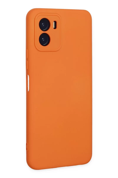 Vivo Y15S Kılıf Nano içi Kadife Silikon - Turuncu