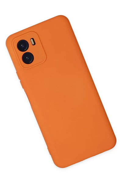 Vivo Y15S Kılıf Nano içi Kadife Silikon - Turuncu