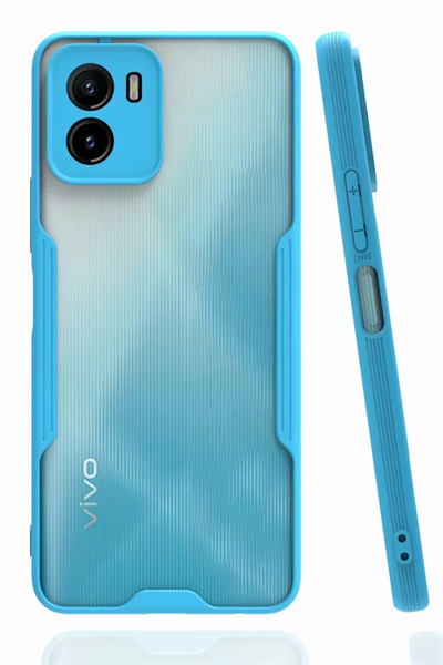 Vivo Y15S Kılıf Platin Silikon - Mavi
