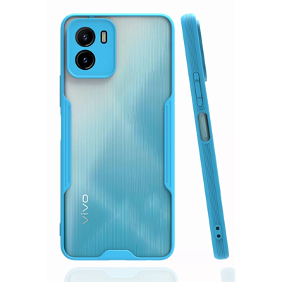 Vivo Y15S Kılıf Platin Silikon - Mavi