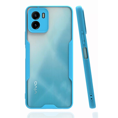 Vivo Y15S Kılıf Platin Silikon - Mavi