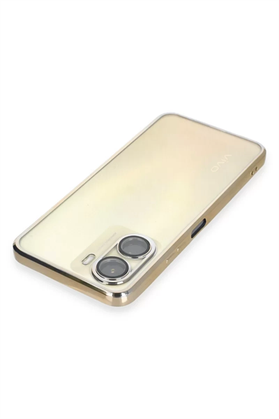 Vivo Y16 Kılıf Lensli Silikon - Gold