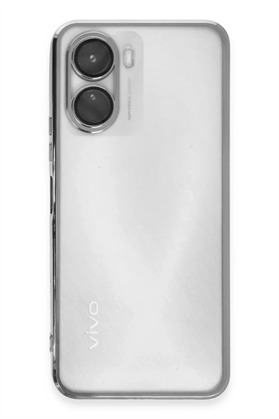 Vivo Y16 Kılıf Lensli Silikon - Gümüş