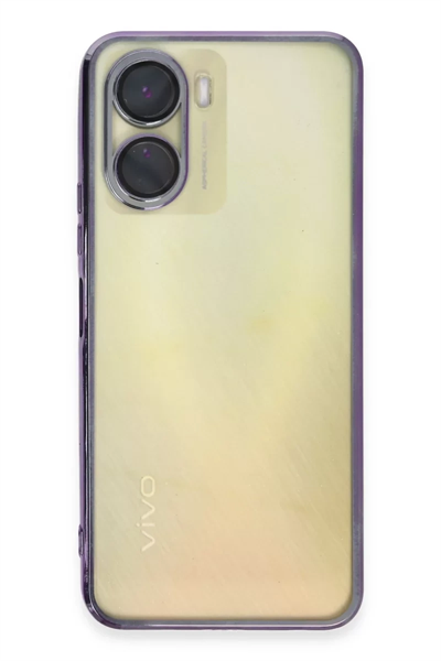 Vivo Y16 Kılıf Lensli Silikon - Mor