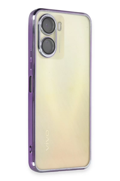 Vivo Y16 Kılıf Lensli Silikon - Mor