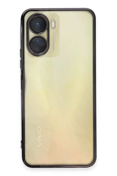 Vivo Y16 Kılıf Lensli Silikon - Siyah