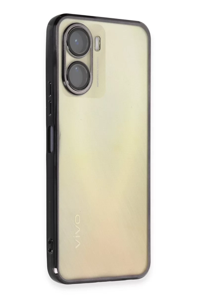 Vivo Y16 Kılıf Lensli Silikon - Siyah