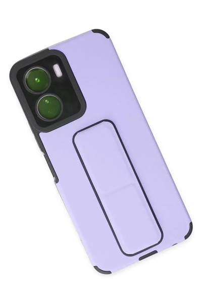Vivo Y16 Kılıf Mega Standlı Silikon - Lila
