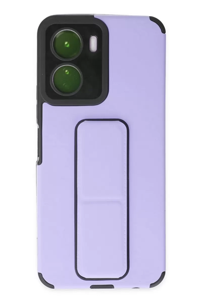 Vivo Y16 Kılıf Mega Standlı Silikon - Lila