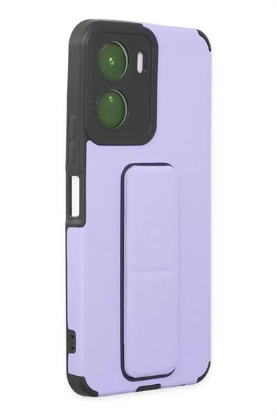 Vivo Y16 Kılıf Mega Standlı Silikon - Lila