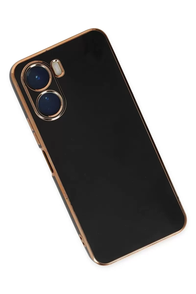 Vivo Y16 Kılıf Volet Silikon - Siyah