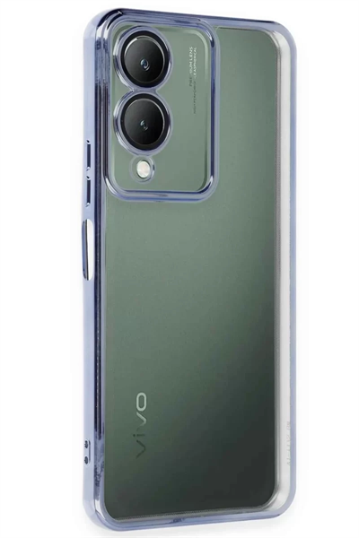 Vivo Y17S Kılıf Lensli Silikon - Açık Mavi