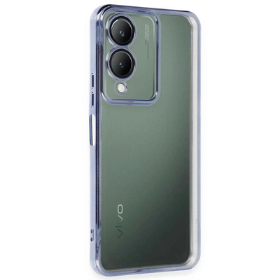 Vivo Y17S Kılıf Lensli Silikon - Açık Mavi