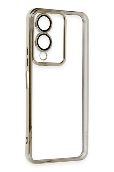 Vivo Y17S Kılıf Lensli Silikon - Gold