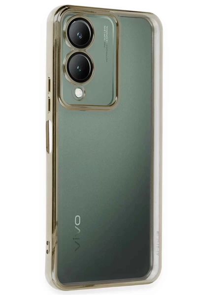 Vivo Y17S Kılıf Lensli Silikon - Gold