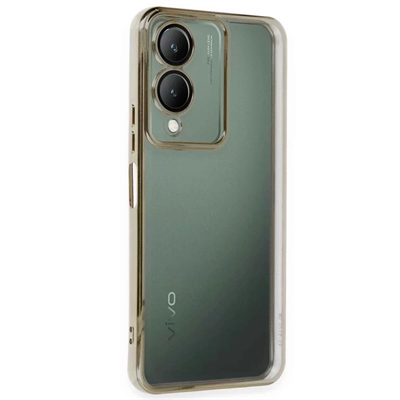 Vivo Y17S Kılıf Lensli Silikon - Gold