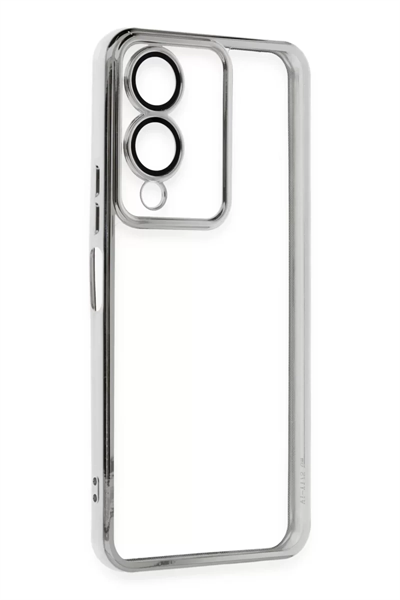 Vivo Y17S Kılıf Lensli Silikon - Gümüş