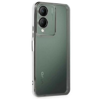 Vivo Y17S Kılıf Lensli Silikon - Gümüş