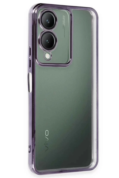 Vivo Y17S Kılıf Lensli Silikon - Mor