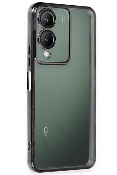 Vivo Y17S Kılıf Lensli Silikon - Siyah