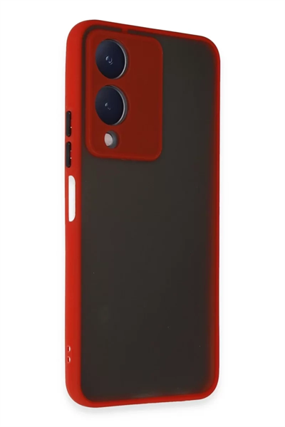 Vivo Y17S Kılıf Montreal Silikon Kapak - Kırmızı