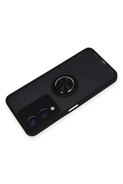 Vivo Y17S Kılıf Montreal Yüzüklü Silikon Kapak - Siyah