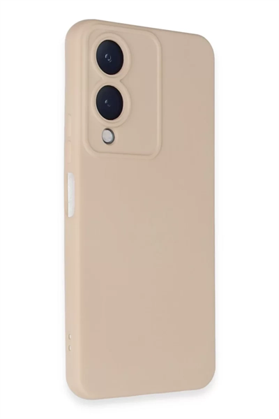 Vivo Y17S Kılıf Nano içi Kadife Silikon - Pudra