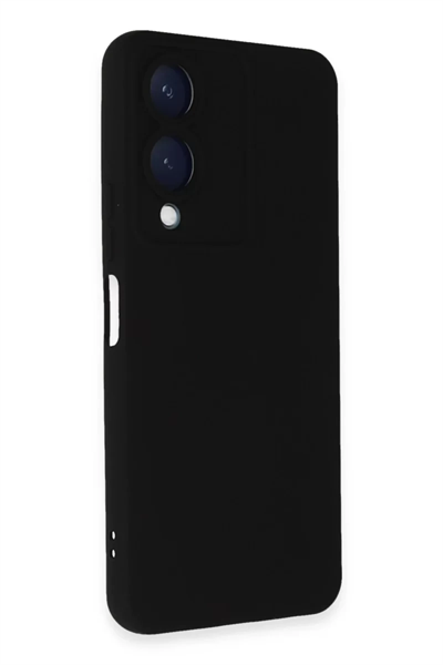 Vivo Y17S Kılıf Nano içi Kadife Silikon - Siyah