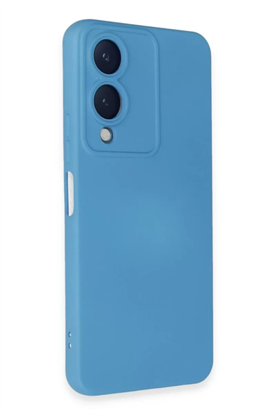 Vivo Y17S Kılıf Nano içi Kadife Silikon - Mavi