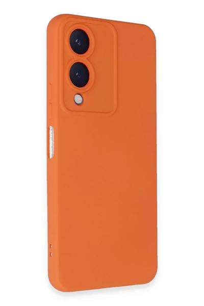 Vivo Y17S Kılıf Nano içi Kadife Silikon - Turuncu