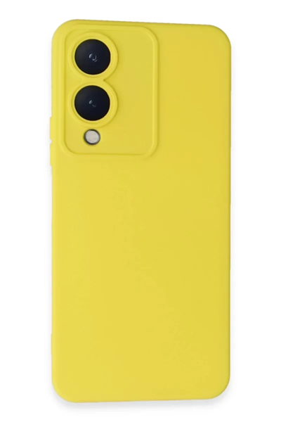 Vivo Y17S Kılıf Nano içi Kadife Silikon - Sarı