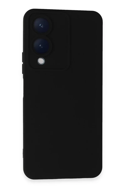 Vivo Y17S Kılıf Nano içi Kadife Silikon - Siyah