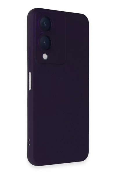 Vivo Y17S Kılıf Nano içi Kadife Silikon - Mor