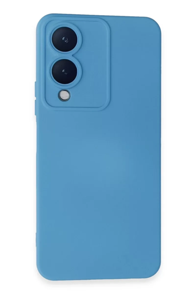 Vivo Y17S Kılıf Nano içi Kadife Silikon - Mavi