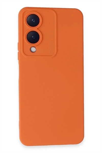 Vivo Y17S Kılıf Nano içi Kadife Silikon - Turuncu