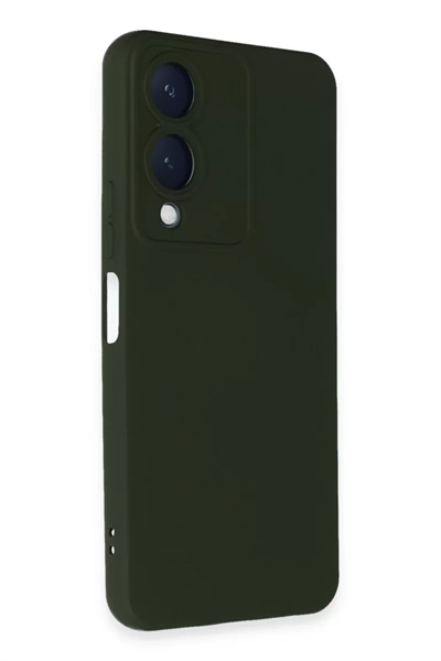 Vivo Y17S Kılıf Nano içi Kadife Silikon - Koyu Yeşil